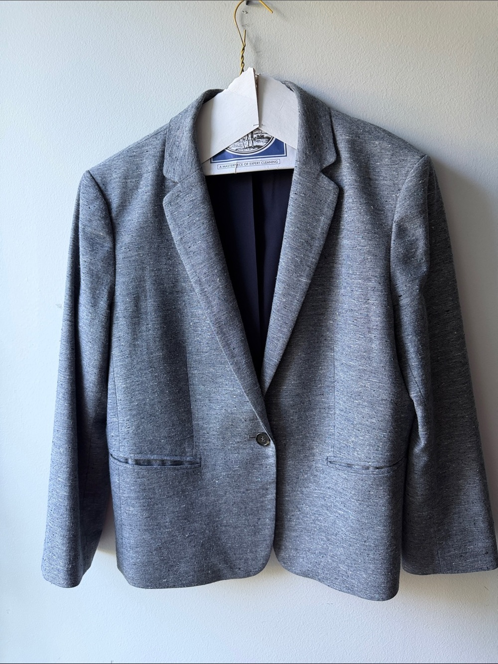 Blue Ann Taylor Women's Single-Button Knit Blazer Size 12